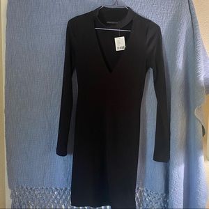 Urban Outfitters Black knit v-neck cutout dressNWT